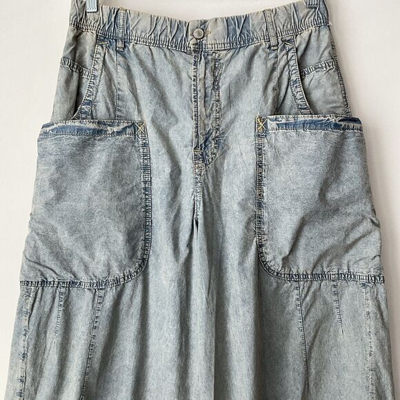 We The Free Shibuya Wide Leg Jeans Elastic Comfort Waist Blue Washed S - Picture 8 of 12